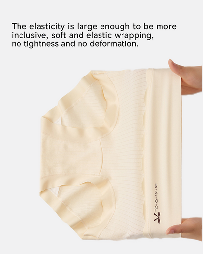 Plus-size pure cotton high-waisted briefs with extended crotch