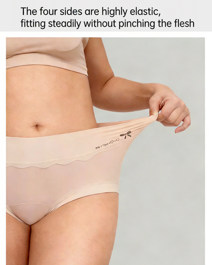 Plus-size pure cotton high-waisted briefs with extended crotch