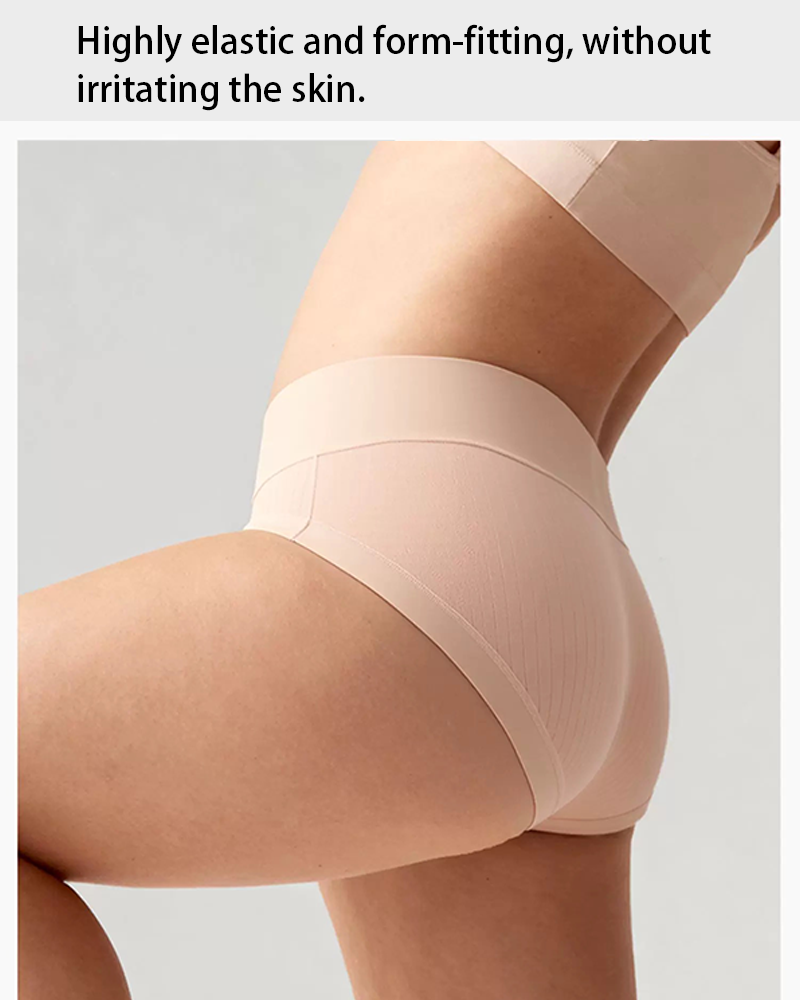 Plus-size pure cotton high-waisted briefs with extended crotch