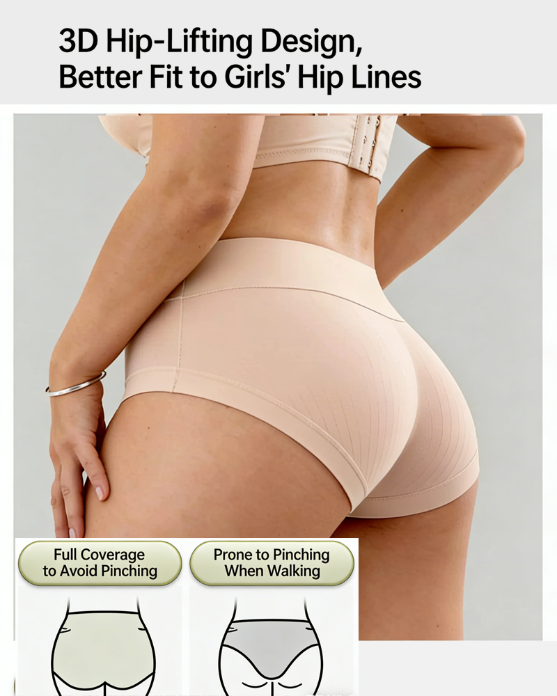 Plus-size pure cotton high-waisted briefs with extended crotch