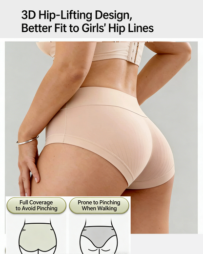 Plus-size pure cotton high-waisted briefs with extended crotch