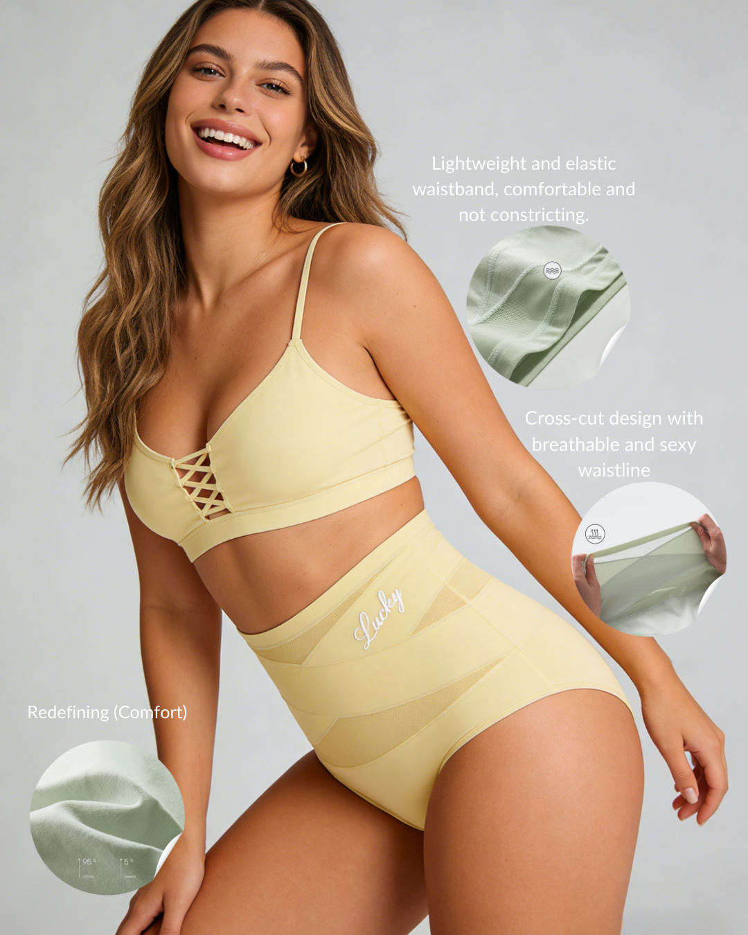 High Waisted Tummy Crossover Seamless Shapewear Pants