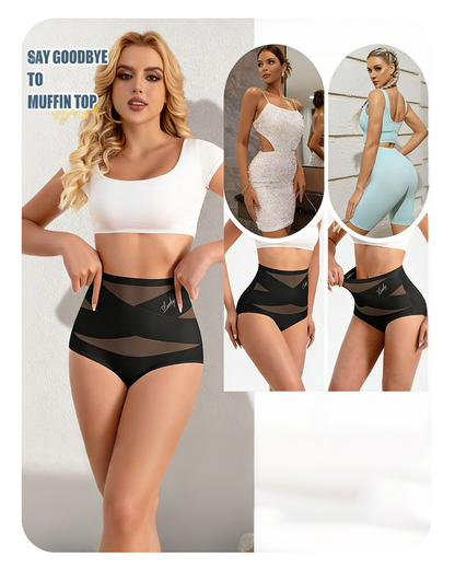 High Waisted Tummy Crossover Seamless Shapewear Pants