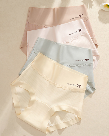 Plus-size pure cotton high-waisted briefs with extended crotch