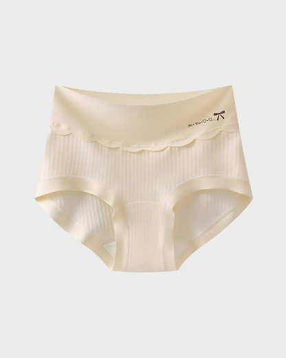 Plus-size pure cotton high-waisted briefs with extended crotch