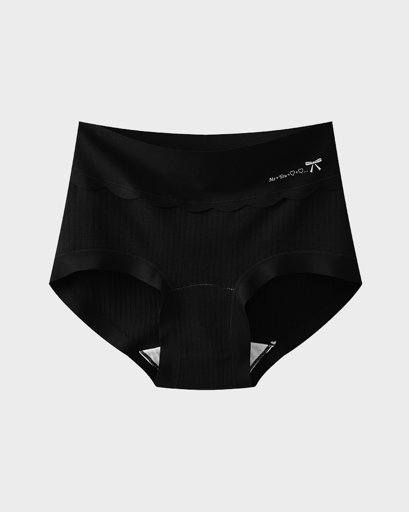 Plus-size pure cotton high-waisted briefs with extended crotch
