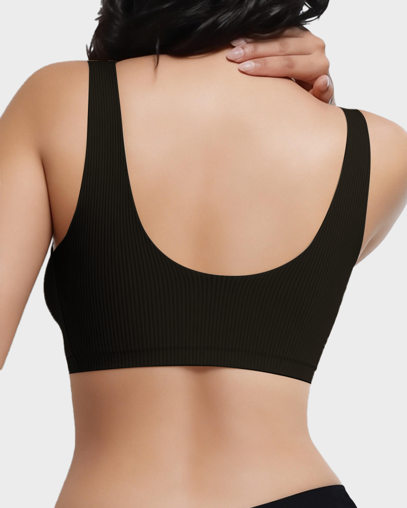 Women's V-neck wireless comfortable and breathable vest bra
