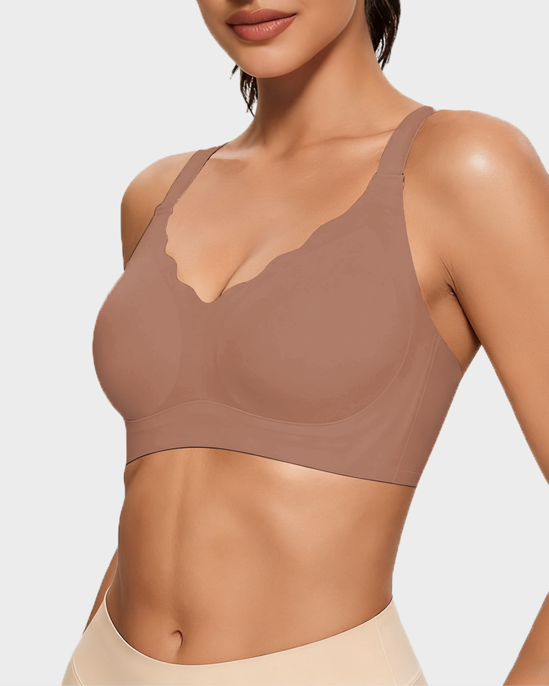 Scalloped Non-Steel Ring Comfort Gathering Bra