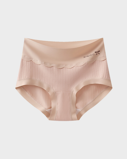 Plus-size pure cotton high-waisted briefs with extended crotch