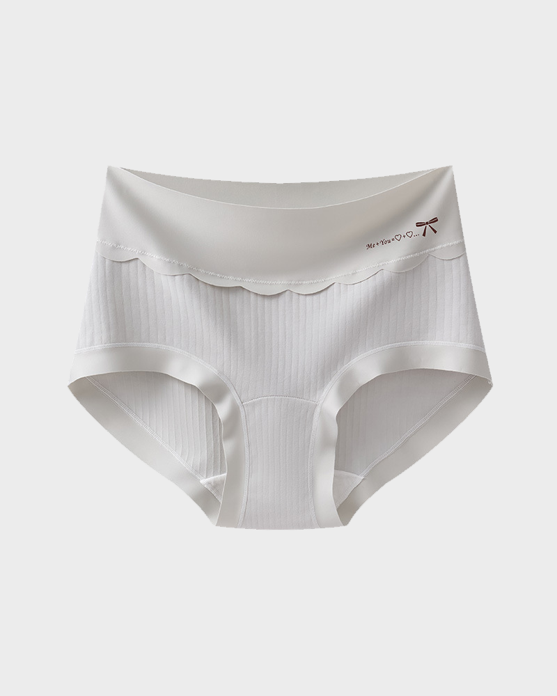 Plus-size pure cotton high-waisted briefs with extended crotch