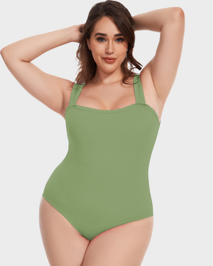 Sleeveless knit ribbed tummy tuck undershirt bodysuit