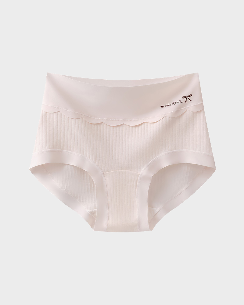 Plus-size pure cotton high-waisted briefs with extended crotch