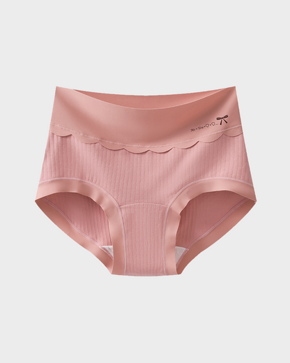 Plus-size pure cotton high-waisted briefs with extended crotch