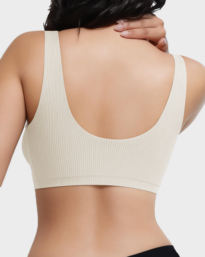 Women's V-neck wireless comfortable and breathable vest bra