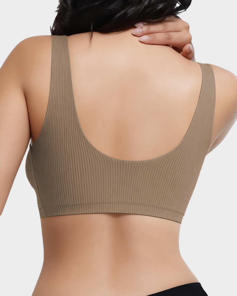Women's V-neck wireless comfortable and breathable vest bra